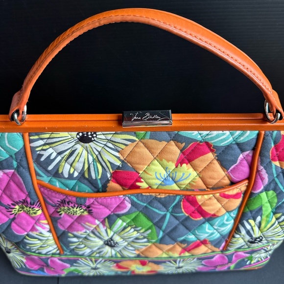 Vera Bradley BARBARA FRAME BAG Jazzy Blooms Multicolored Flowers Retired Print - Picture 2 of 12